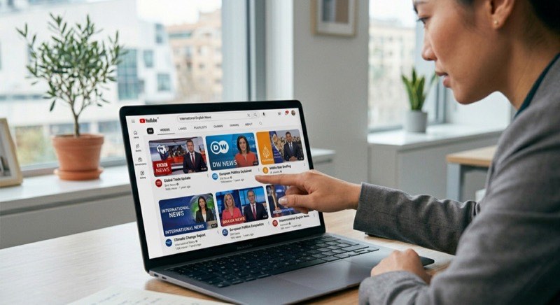 Selección de canales de noticias en inglés en YouTube para aprender